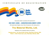 TMW's ISO Q9001-2008 registraton Certificate